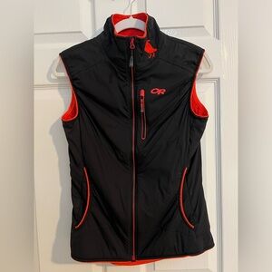 Outdoor Research Vest Ascendant Alpine womens small Polartec Black w/ Red BCEXP